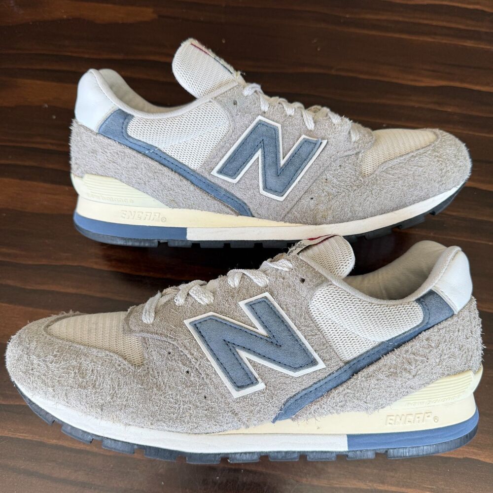 New Balance 996 Grey Day Blue White Made in USA U996TE Running Shoes Size 9.5D